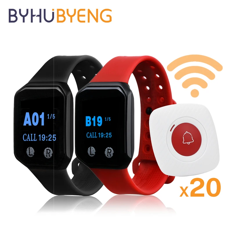 BYHUBYENG Waterproof Vibrate Wrist Pager Watch Call Button Queue Wireless Restaurant Paging Waiter Calling System Food Caller
BYHUBYENG Waterproof Vibrate Wrist Pager Watch Call Button Queue Wireless Restaurant Paging Waiter Calling System Food Caller