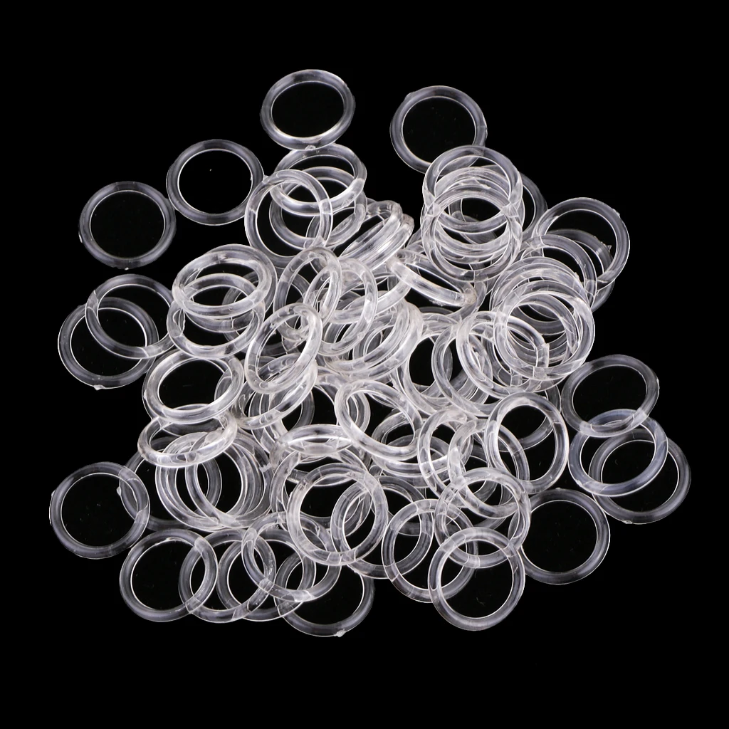 100 X Clear Nylon Bra Strap Adjuster Slider O Ring Lingerie DIY Sewing Craft
