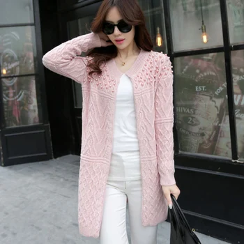 2018 Spring Autumn Pearl Women Long Cardigan Knitted Sweaters Outwear Long-sleeve Casual Loose Female Sweater Sw382
2018 Spring Autumn Pearl Women Long Cardigan Knitted Sweaters Outwear Long-sleeve Casual Loose Female Sweater Sw382