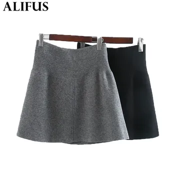 Fashion Za Women Skirts Solid Color 2019 Spring Autumn Knitting Skirt Elastic High Waist Mini A-Line Female Ladies 
Fashion Za Women Skirts Solid Color 2019 Spring Autumn Knitting Skirt Elastic High Waist Mini A-Line Female Ladies