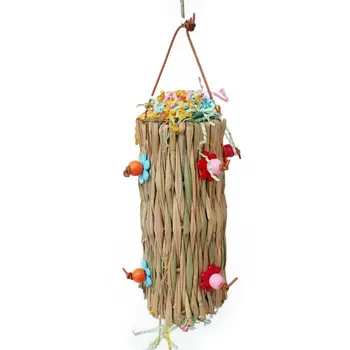 Straw Parrot Swing Toys with Colorful Ribbons Bird Chewing Hanging Cage Decor Y5GA
Straw Parrot Swing Toys with Colorful Ribbons Bird Chewing Hanging Cage Decor Y5GA