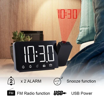 Projection Alarm Clock Digital Alarm Clock With Snooze FM Function LED Display Electronic Clock For Bedroom Office 
Projection Alarm Clock Digital Alarm Clock With Snooze FM Function LED Display Electronic Clock For Bedroom Office