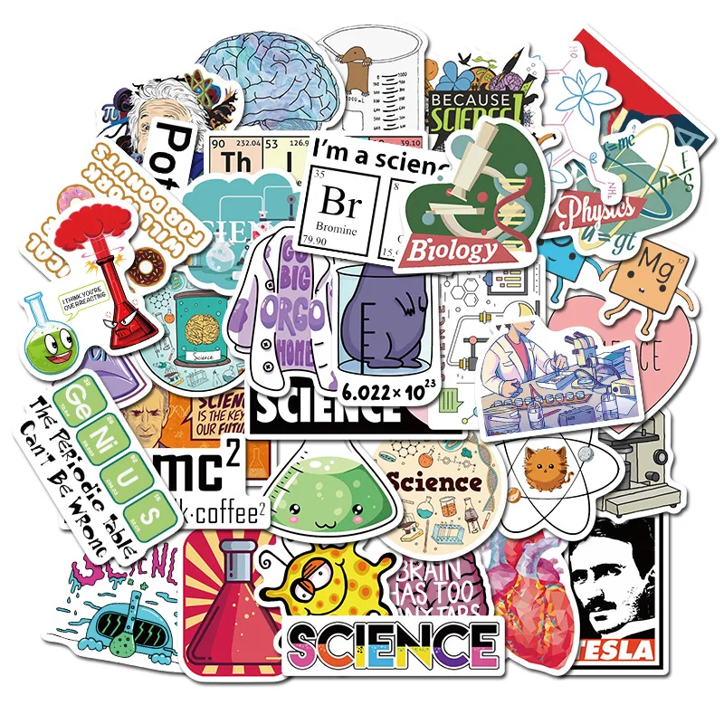 50 PCS Science Lab Series Sticker Scientist for Skateboard Laptop Suitcase Case Table Chidren Toy Decal Waterproof Stickers
50 PCS Science Lab Series Sticker Scientist for Skateboard Laptop Suitcase Case Table Chidren Toy Decal Waterproof Stickers