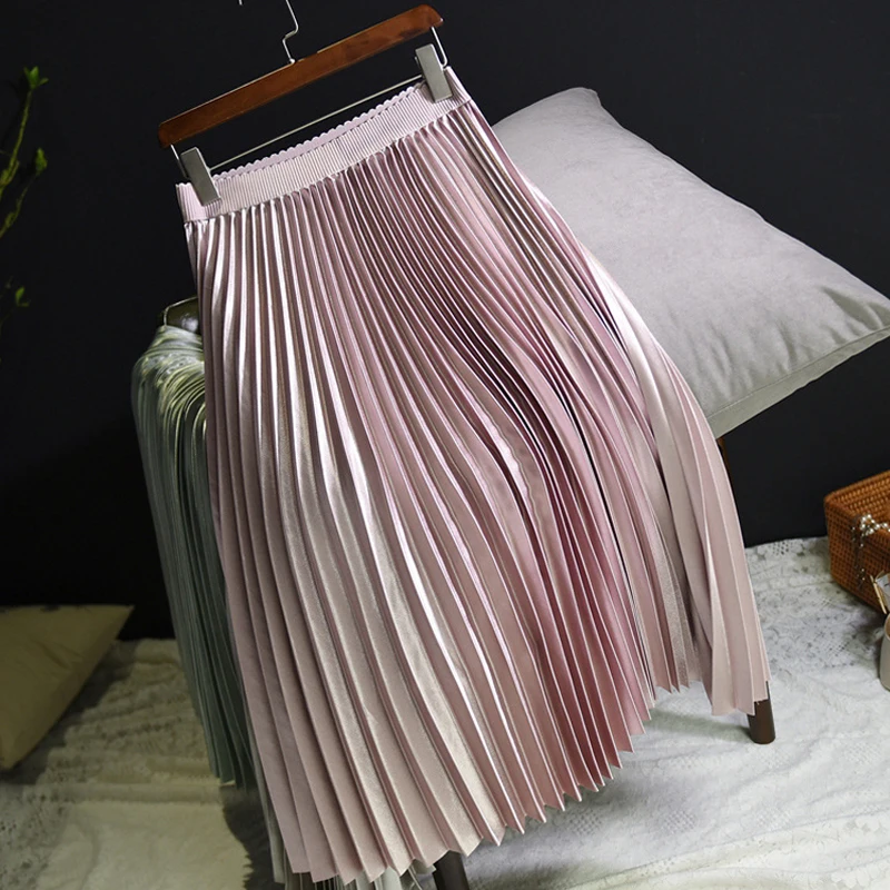 2019 Autumn Ladies Long Skirts Pleated Winter Skirts Tutu High Waist Women Maxi Metallic Skirts Faldas Mujer Saias white black
2019 Autumn Ladies Long Skirts Pleated Winter Skirts Tutu High Waist Women Maxi Metallic Skirts Faldas Mujer Saias white black
