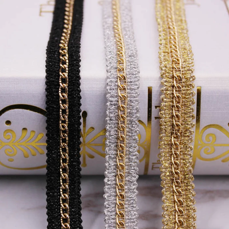 1.8M(2 Yards) Polyamide Nylon Ribbon Trim With Metal Chain DIY Handmade Patchwork Ribbon Garment Accessory Decor Sewing Supplies
1.8M(2 Yards) Polyamide Nylon Ribbon Trim With Metal Chain DIY Handmade Patchwork Ribbon Garment Accessory Decor Sewing Supplies