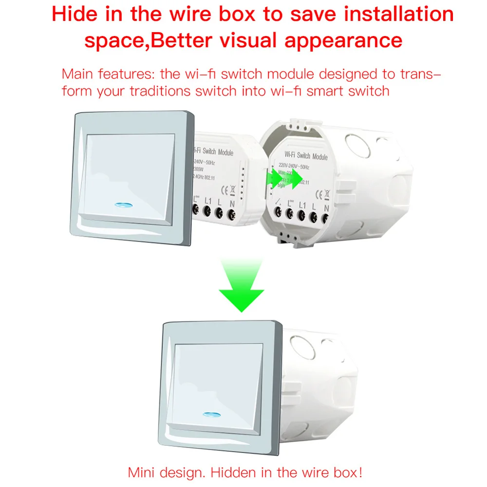 Hot Professional Intelligent Wifi Light Switch DIY Breaker Module APP Voice Remote Control By Amazon Alexa or Google Assistance
Hot Professional Intelligent Wifi Light Switch DIY Breaker Module APP Voice Remote Control By Amazon Alexa or Google Assistance