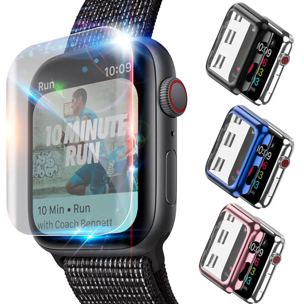 Ouhaobin чехол Защитная крышка экрана + Закаленное стекло пленка для apple Watch серии 4 40
