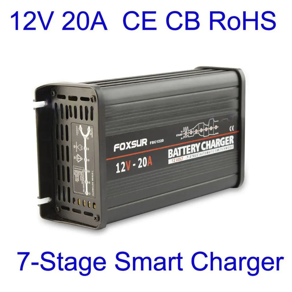 FOXSUR 12V 10A Car Automatic Battery Charger 7-Stage Smart Lead Acid Pulse Repair Battery Charger MCU Maintainer Charger
FOXSUR 12V 10A Car Automatic Battery Charger 7-Stage Smart Lead Acid Pulse Repair Battery Charger MCU Maintainer Charger