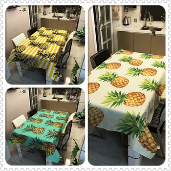 Pineapple Table Cloth Rectangular Waterproof Weave Coffee Table For living Room Kitchen Table Nappe De Table Black Print Mesas 
Pineapple Table Cloth Rectangular Waterproof Weave Coffee Table For living Room Kitchen Table Nappe De Table Black Print Mesas