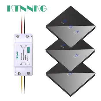 KTNNKG 110V 220C 1Gang Touch Panel Remote Control Light Switch Universal RF Receiver 433Mhz 10A Default ON Tempered Glass
KTNNKG 110V 220C 1Gang Touch Panel Remote Control Light Switch Universal RF Receiver 433Mhz 10A Default ON Tempered Glass