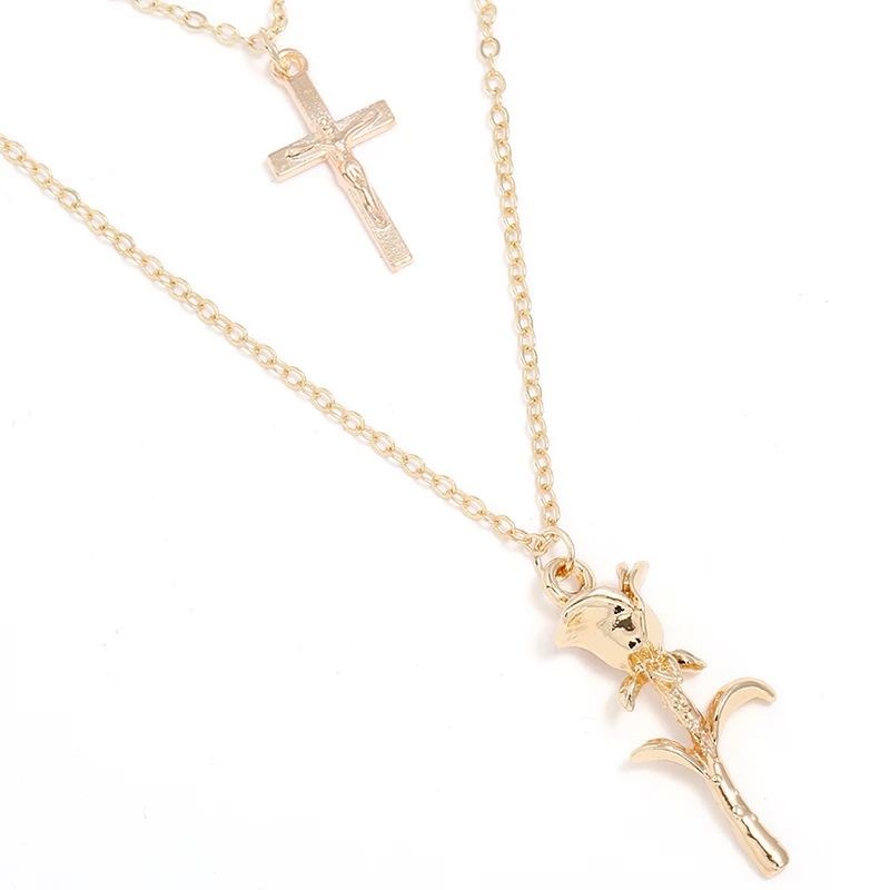 2019 Fashion Rose Cross Golden Necklace Set Women New Alloy Stainless Steel Necklace Luxury Jewelry Adjustable Necklace Gift
2019 Fashion Rose Cross Golden Necklace Set Women New Alloy Stainless Steel Necklace Luxury Jewelry Adjustable Necklace Gift
