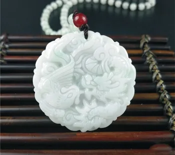 Certificate Natural Emerald Dragon Phoenix Jade Pendant Beads Necklace Charm Jewellery Fashion Hand-Carved Man Woman Luck Amulet
Certificate Natural Emerald Dragon Phoenix Jade Pendant Beads Necklace Charm Jewellery Fashion Hand-Carved Man Woman Luck Amulet