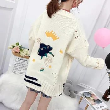 dewbest Autumn Winter Women Sweater Cardigans Cartoon Embroidery Cardigans Poncho Single Breasted Knit Sweater Harajuku out Top
dewbest Autumn Winter Women Sweater Cardigans Cartoon Embroidery Cardigans Poncho Single Breasted Knit Sweater Harajuku out Top