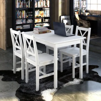 Modern Minimalist Wooden Table with 4 Chairs Furniture Set Dining Room Furniture Practical Home Decoration For Living Room White
Modern Minimalist Wooden Table with 4 Chairs Furniture Set Dining Room Furniture Practical Home Decoration For Living Room White