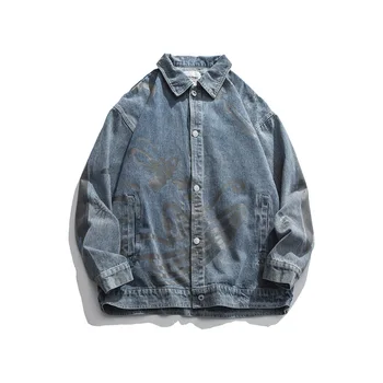 Denim Jacket Men Spring Autumn Loose Casual Graffiti Print Jean Coat Male Streetwear Hip Hop Bomber Jacket Cowboy Outerwear
Denim Jacket Men Spring Autumn Loose Casual Graffiti Print Jean Coat Male Streetwear Hip Hop Bomber Jacket Cowboy Outerwear