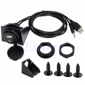 Hot 1 Pc Auto Car Dashboard Moto Flush Mount Panel USB 2.0 M/F 3.5mm AUX Lead Extension Cable YHQ
Hot 1 Pc Auto Car Dashboard Moto Flush Mount Panel USB 2.0 M/F 3.5mm AUX Lead Extension Cable YHQ