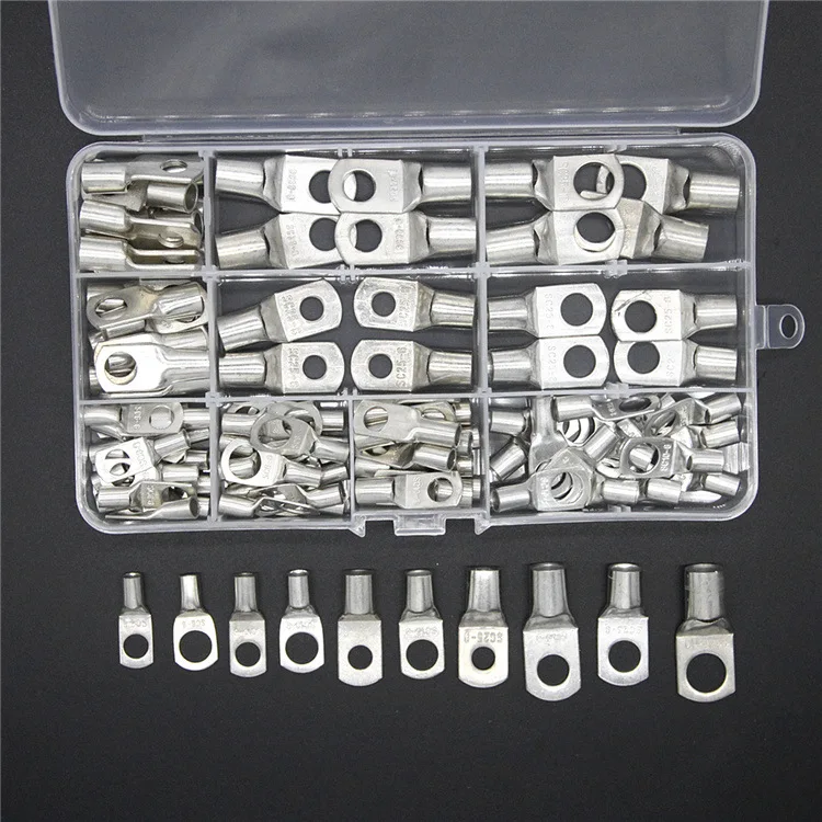Cross-border copper terminals exclusively for copper nose SC peephole 100 boxed copper ring-shaped bare cold-pressed terminals
Cross-border copper terminals exclusively for copper nose SC peephole 100 boxed copper ring-shaped bare cold-pressed terminals