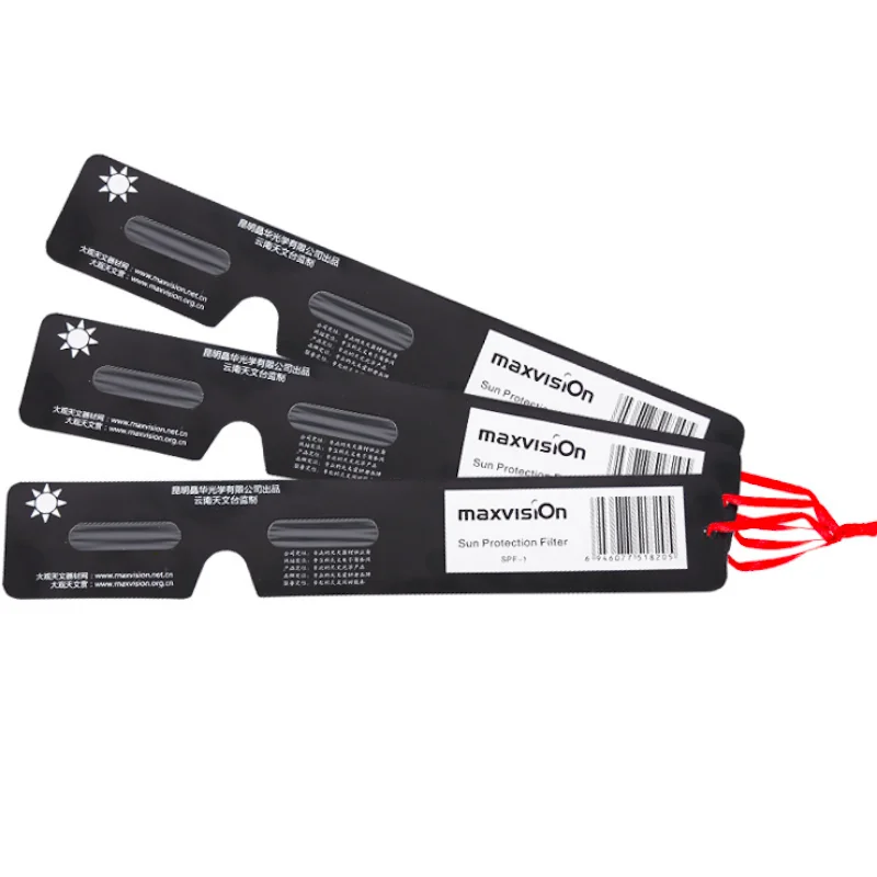 Certified Safe 3D Paper Solar Glasses Sun Protection Filter Eclipse Viewing Glasses Newest Design