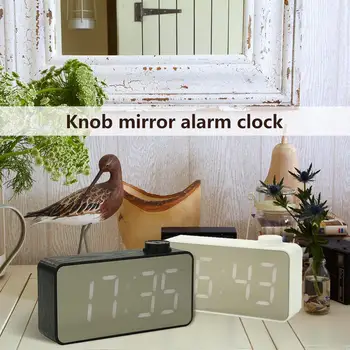 Digital LED Desk Alarm Clock Thermometer Mirror Display Home One-click Voice Control Decor Desktop Snooze Table Clock
Digital LED Desk Alarm Clock Thermometer Mirror Display Home One-click Voice Control Decor Desktop Snooze Table Clock