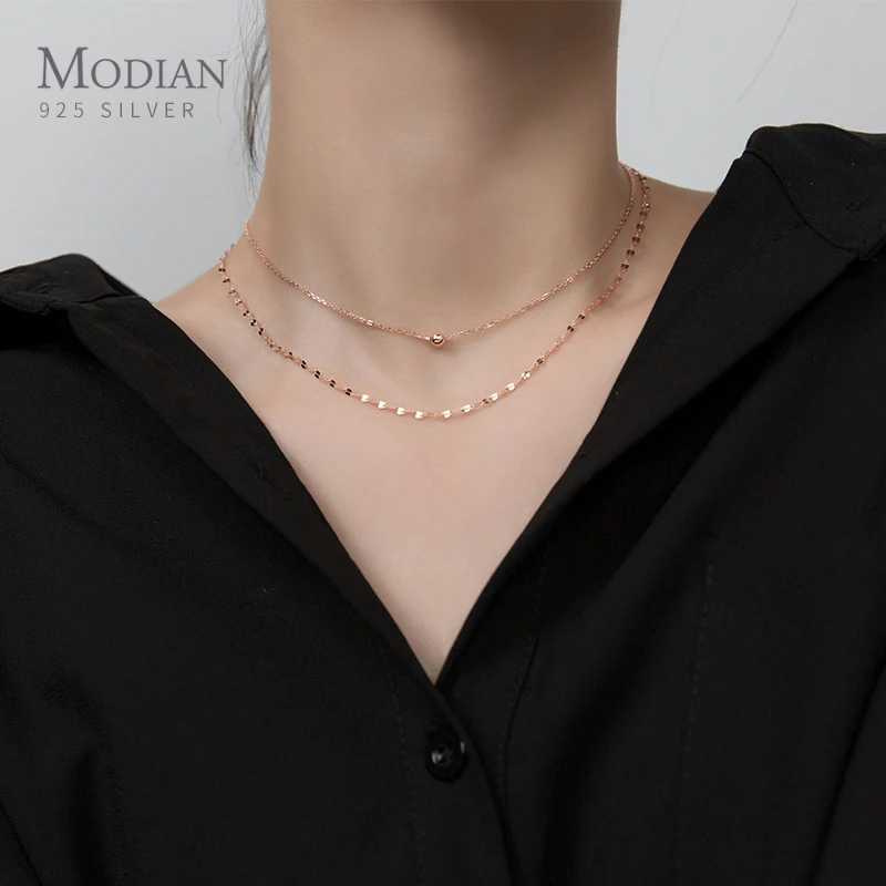 Modian 2020 New Design 925 Sterling Silver Double Layer Chokers Necklace for Women Geometric Necklace Korea Style Fine Jewelry
Modian 2020 New Design 925 Sterling Silver Double Layer Chokers Necklace for Women Geometric Necklace Korea Style Fine Jewelry