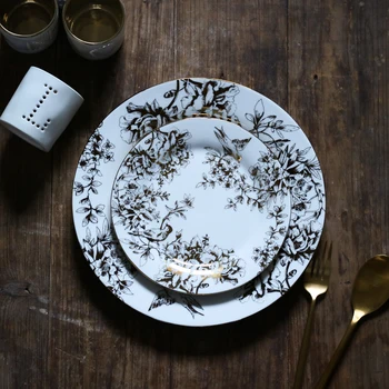 American Ceramic gold-plated branch leaf bird dinner plate / 10 inch 27cm plate / luxury gold plate
American Ceramic gold-plated branch leaf bird dinner plate / 10 inch 27cm plate / luxury gold plate