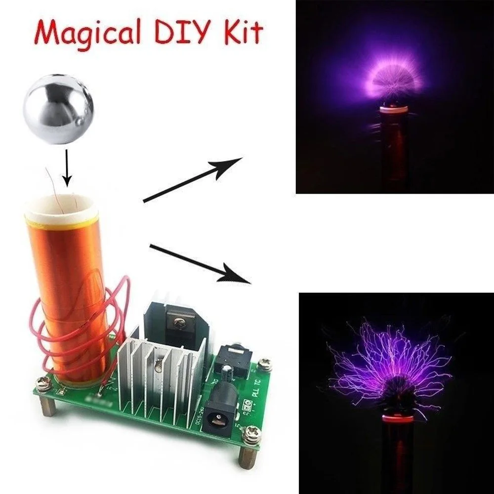 High Quality Kit Tesla Coil Kit 2A 15W DIY DC15-24V 3.5mm Power Mini Plasma Electronics Kit New DIY Tesla coil Kit
High Quality Kit Tesla Coil Kit 2A 15W DIY DC15-24V 3.5mm Power Mini Plasma Electronics Kit New DIY Tesla coil Kit