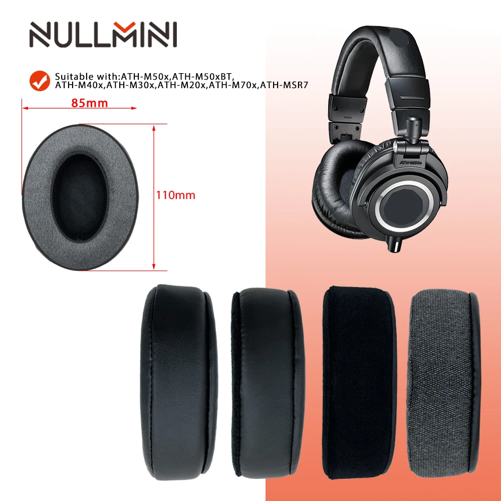 NullMini Замена плотные подушечки повязка на голову для ATH M50x M50xBT M40x M30x M20x M70x MSR7 гарнитура|Аксессуары наушников| |