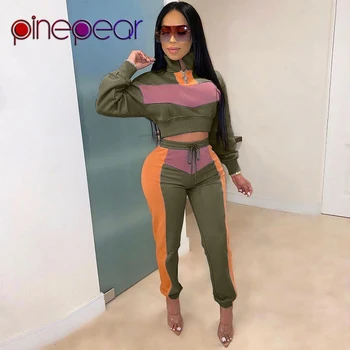 PinePear Women Fitness Sport Two Piece Set Long Sleeve Turtleneck Top Pants Patchwork 2020 Fashion 2PCS Tracksuit Wholesale
PinePear Women Fitness Sport Two Piece Set Long Sleeve Turtleneck Top Pants Patchwork 2020 Fashion 2PCS Tracksuit Wholesale