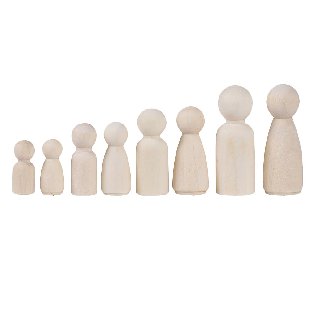 Family of 12 Wood Peg Dolls Wooden Figures People DIY Craft Kid Birthday Toy Family of 12 Wood Peg Dolls Wooden Figures People DIY Craft Kid Birthday Toy
