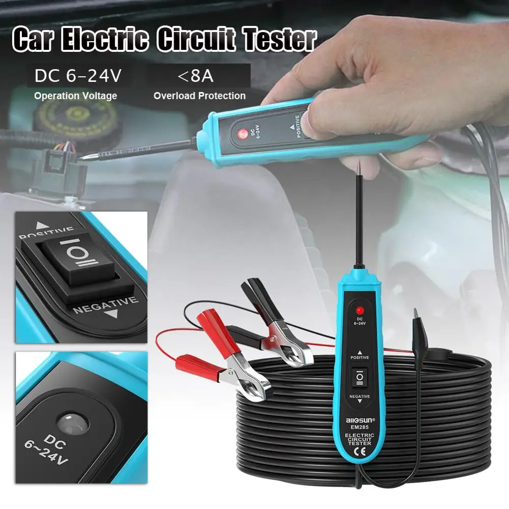 12V 24V Battery Power Probe Auto Circuit Tester EM285 Electrical System Powerscan Test Automobile Maintenance Tools
12V 24V Battery Power Probe Auto Circuit Tester EM285 Electrical System Powerscan Test Automobile Maintenance Tools
