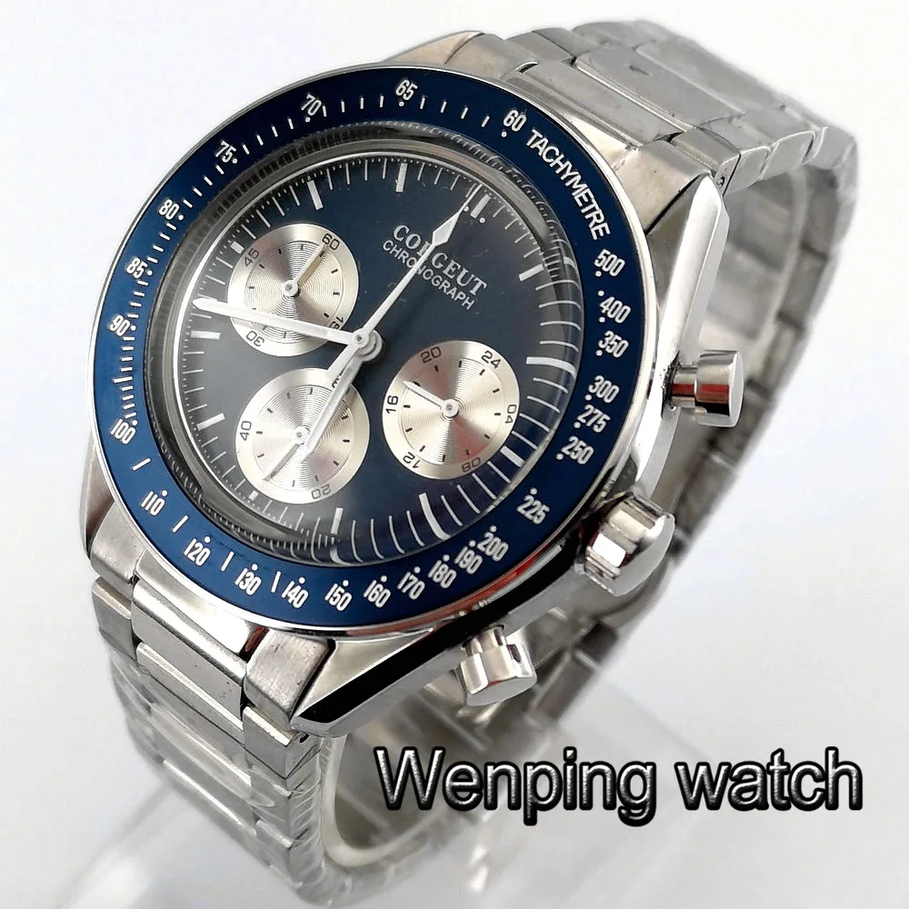 New Luxury CORGEUT 40mm Quartz Men's Watch Polished Case blue dial blue bezel Chronograph Function watches fashion gift
New Luxury CORGEUT 40mm Quartz Men's Watch Polished Case blue dial blue bezel Chronograph Function watches fashion gift