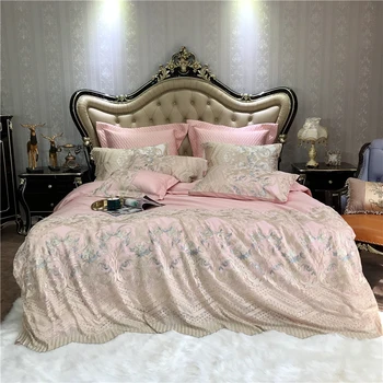 Luxury Pink White Gray 1000TC Egyptian Cotton Romantic Lace Embroidery Duvet Cover Bed Linen Fitted Sheet Pillowcase Bedding Set
Luxury Pink White Gray 1000TC Egyptian Cotton Romantic Lace Embroidery Duvet Cover Bed Linen Fitted Sheet Pillowcase Bedding Set