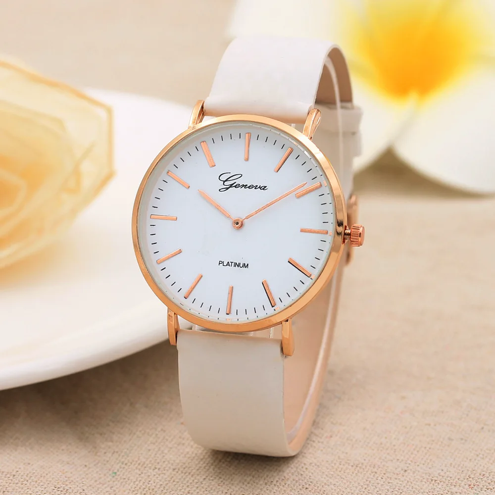 Color Changing Dragon Table Color Changing Quartz Watch Simple Two Needle Rose Gold Belt Watch
