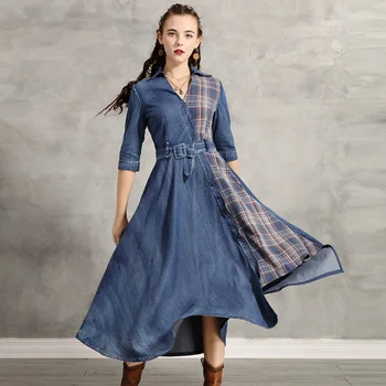 Casual Cowboy Loose Jeans Dress Summer New Women's Korean Fashion Elastic Waist Japan Denim dresses Vestidos Muje
Casual Cowboy Loose Jeans Dress Summer New Women's Korean Fashion Elastic Waist Japan Denim dresses Vestidos Muje