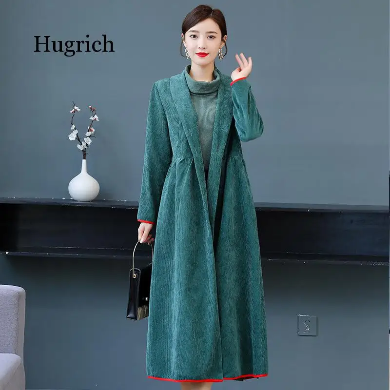 Retro Trench Coat Spring and Autumn Long Style Over The Knee Elegant Coat Loose for Women
Retro Trench Coat Spring and Autumn Long Style Over The Knee Elegant Coat Loose for Women