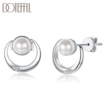 DOTEFFIL 925 Sterling Silver AAA Zircon Pearl Earrings For Women Charm Fashion Jewelry Wedding Party Gift
DOTEFFIL 925 Sterling Silver AAA Zircon Pearl Earrings For Women Charm Fashion Jewelry Wedding Party Gift