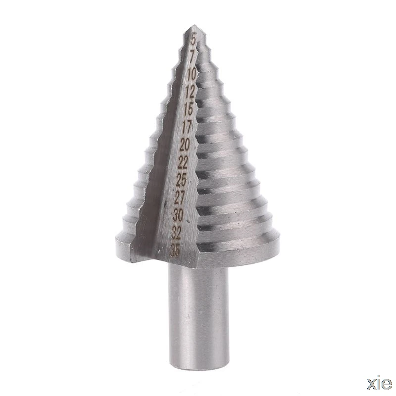13 Step HSS Spiral Grooved Conical Cone Drill Bit Hole Cutter Tool Triangle Round Shank 5-35mm
13 Step HSS Spiral Grooved Conical Cone Drill Bit Hole Cutter Tool Triangle Round Shank 5-35mm