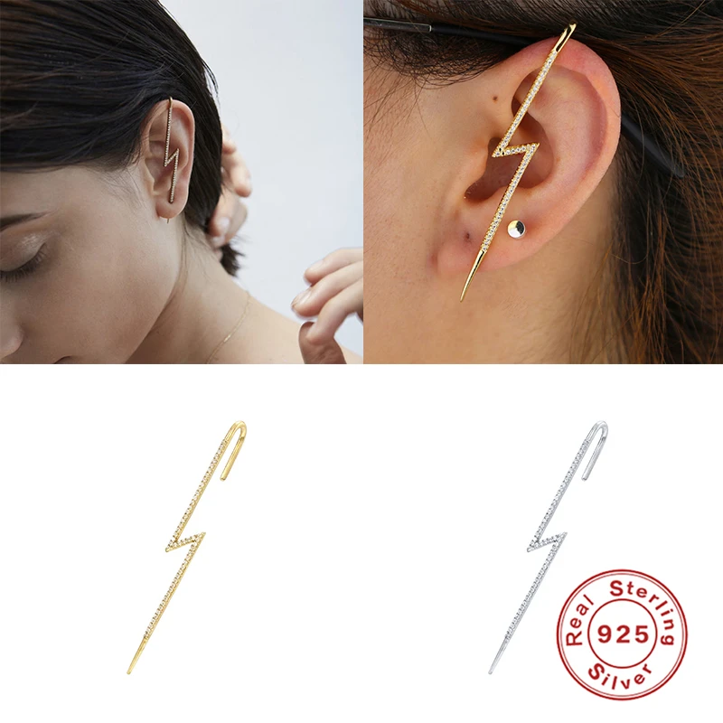 Aide 925 Sterling Silver Stud Earrings For Women Lightning Ear Bone Clip Diagonal Piercing Earring Earrings Jewelry pendientes
Aide 925 Sterling Silver Stud Earrings For Women Lightning Ear Bone Clip Diagonal Piercing Earring Earrings Jewelry pendientes