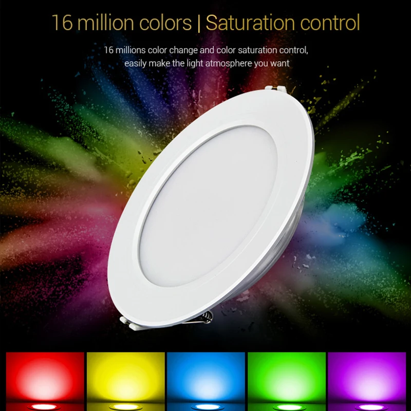 

Miboxer FUT061 9W RGB+CCT LED Downlight Dimmable AC220V Recessed Downlight 2700K-6500K Support 2.4HG Remote/ WiFi APP Control