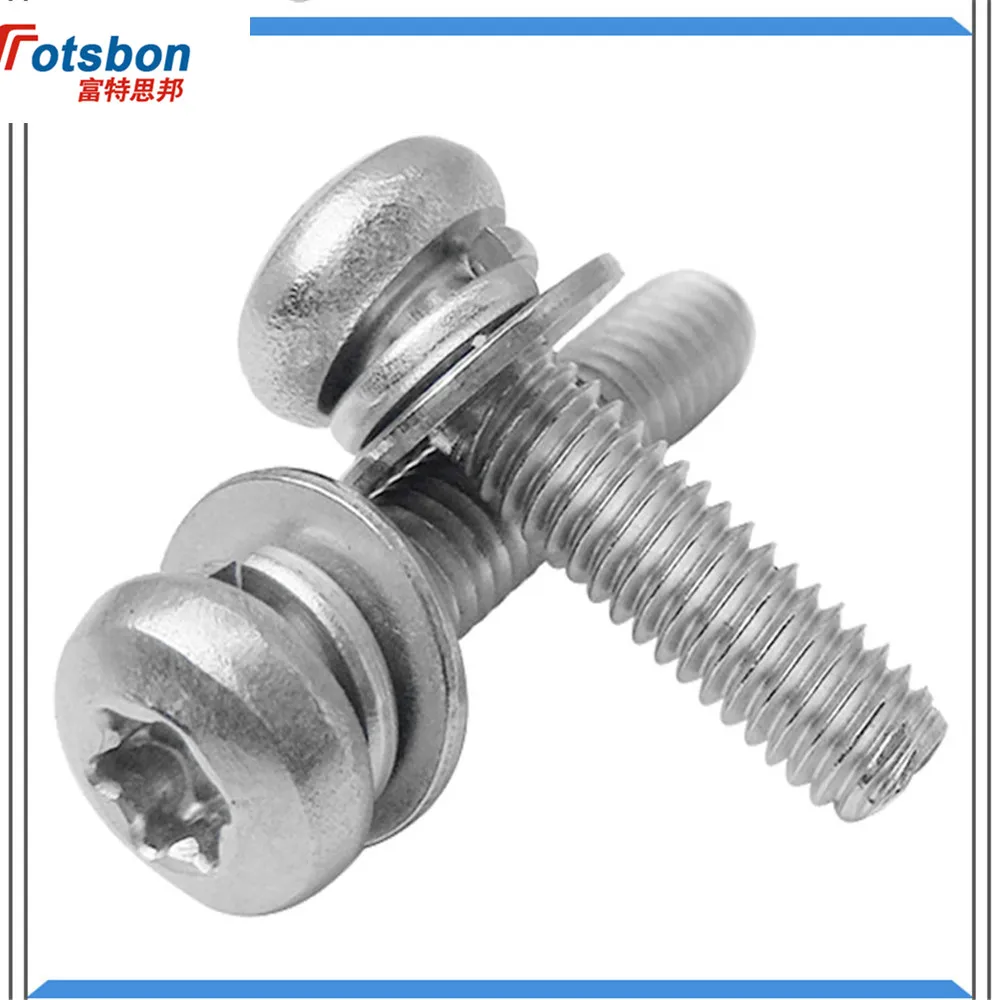 M3/M4/M5/M6 Hexalobular Socket Pan Head Screw And Washer Assemblies With Plain Washers Six-Lobe Round Head Inox Screw ISO14583
M3/M4/M5/M6 Hexalobular Socket Pan Head Screw And Washer Assemblies With Plain Washers Six-Lobe Round Head Inox Screw ISO14583