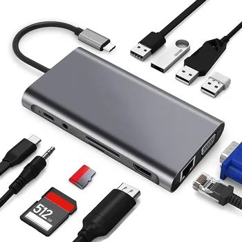 11 in 1 Type-C HUB HDMI USB2.0 USB3.0 PD Type-C Data Adapter for Desktop Laptop USB 3.0 High Speed Ports Type-C
11 in 1 Type-C HUB HDMI USB2.0 USB3.0 PD Type-C Data Adapter for Desktop Laptop USB 3.0 High Speed Ports Type-C