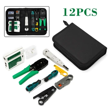 1 set/12 in 1 Network Cable Repair Maintenance Tool Kit Tester Wire Cutter Screwdriver Pliers Crimping Tool Set Bag
1 set/12 in 1 Network Cable Repair Maintenance Tool Kit Tester Wire Cutter Screwdriver Pliers Crimping Tool Set Bag