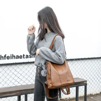 Backpack Female 2019 New America Mummy bags Large capacity shoulder bag Fashion casual soft PU leather multifunction pack
Backpack Female 2019 New America Mummy bags Large capacity shoulder bag Fashion casual soft PU leather multifunction pack