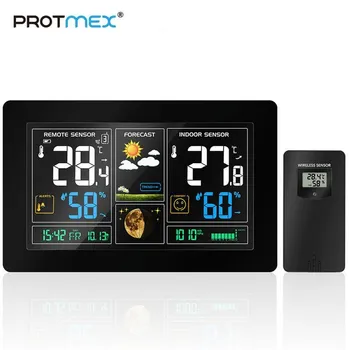 PROTMEX 3378 LCD Alarm Clock Wireless Weather Station Temperature Humidity Sensor Weather Forecast Snooze Desk Clock
PROTMEX 3378 LCD Alarm Clock Wireless Weather Station Temperature Humidity Sensor Weather Forecast Snooze Desk Clock