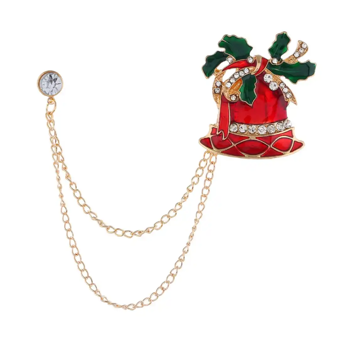 brooch colorful enamel snowman crutch brooch jingle bell