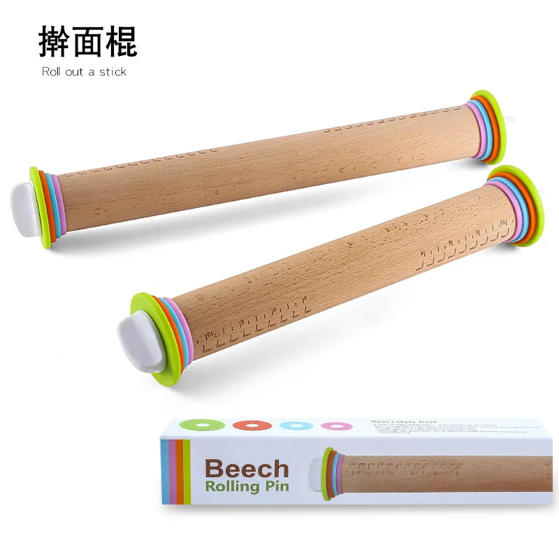 Rainbow Color Kitchen Tools Adjustable Natural Wood Flour Rolling Pin Kneading Dough Stick 35.5cm / 42cm
Rainbow Color Kitchen Tools Adjustable Natural Wood Flour Rolling Pin Kneading Dough Stick 35.5cm / 42cm