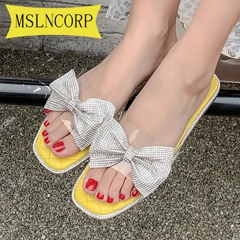 Plus Size 34-46 Women Leisure Bow Flip-Flops Flash Drilling Sequins Sandals Beach Flats Rain Jelly House Shoes Woman Flip Flops
Plus Size 34-46 Women Leisure Bow Flip-Flops Flash Drilling Sequins Sandals Beach Flats Rain Jelly House Shoes Woman Flip Flops