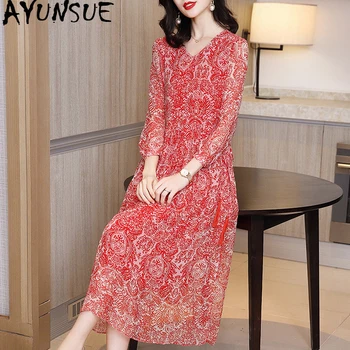AYUNSUE 2020 100% Real Silk Dress Women Spring Summer Beach Long Dress Elegant V Neck High Quality Vestidos A20C6117AGF KJ4366
AYUNSUE 2020 100% Real Silk Dress Women Spring Summer Beach Long Dress Elegant V Neck High Quality Vestidos A20C6117AGF KJ4366