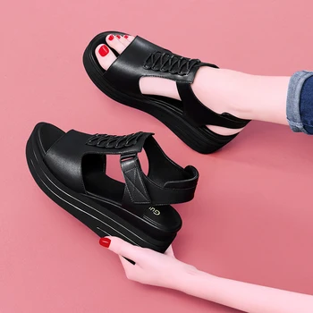 Sandasl Woman Wedges Heels Women Shoes Hook & Loop Women Sandals Outdoors PU Leather High Quality Casual Sandals 3-9991
Sandasl Woman Wedges Heels Women Shoes Hook & Loop Women Sandals Outdoors PU Leather High Quality Casual Sandals 3-9991