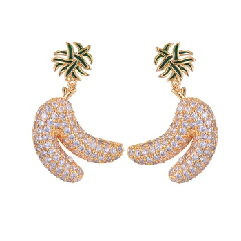 LARRAURI Trendy Fashion Jewelry Elegant Banana Fruit Design Cubic Zirconia Earrings for Women American Wedding Party Earring
LARRAURI Trendy Fashion Jewelry Elegant Banana Fruit Design Cubic Zirconia Earrings for Women American Wedding Party Earring